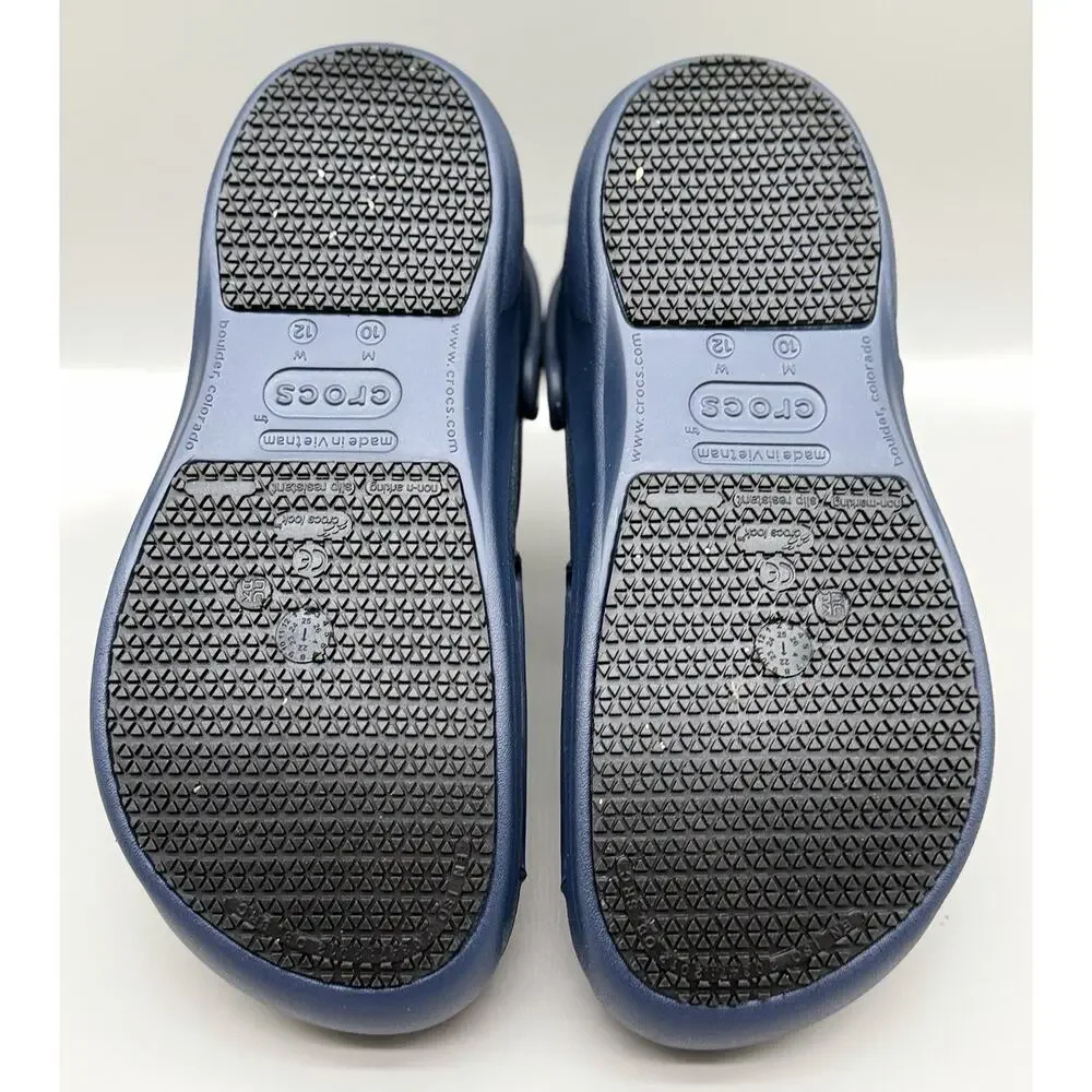 Crocs Bistro Work Clogs Navy Slip Resistant 10075-410 Men’s 10 Women’s 12